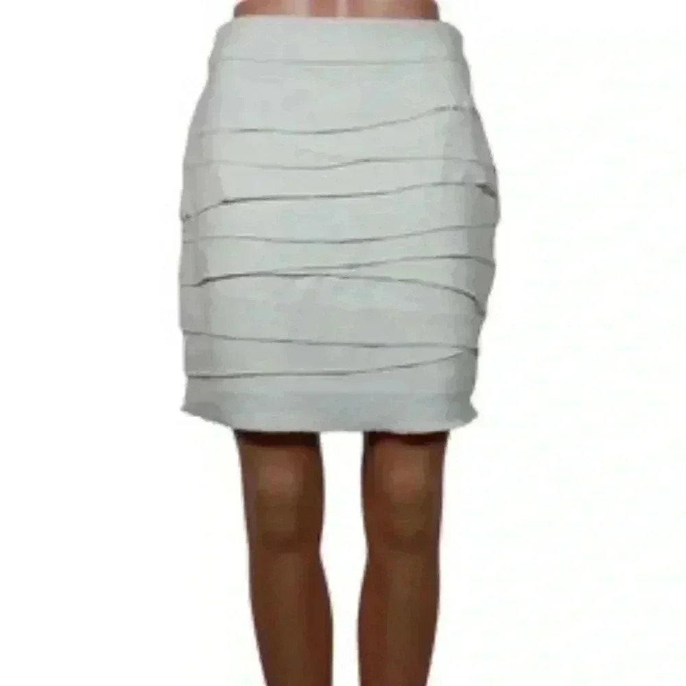 Adam by Adam Lippes Distressed Tiered Cotton Skirt Size 2